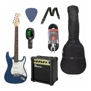 Pack Guitarra Eléctrica Leonard Celeste Con Accesorios LE362-PACK-S