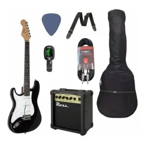 Pack Guitarra Electrica Zurda + Amplificador + Accesorios le365-pack-b