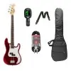 Bajo Eléctrico Leonard Precision 4 Cuerdas Rojo + Accesorios