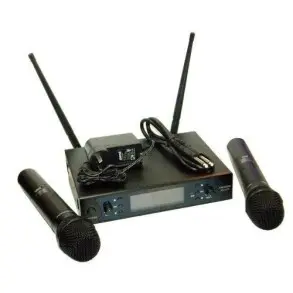 Micrófono inalámbrico Ross mu-626 UHF Doble de Mano + Estuche