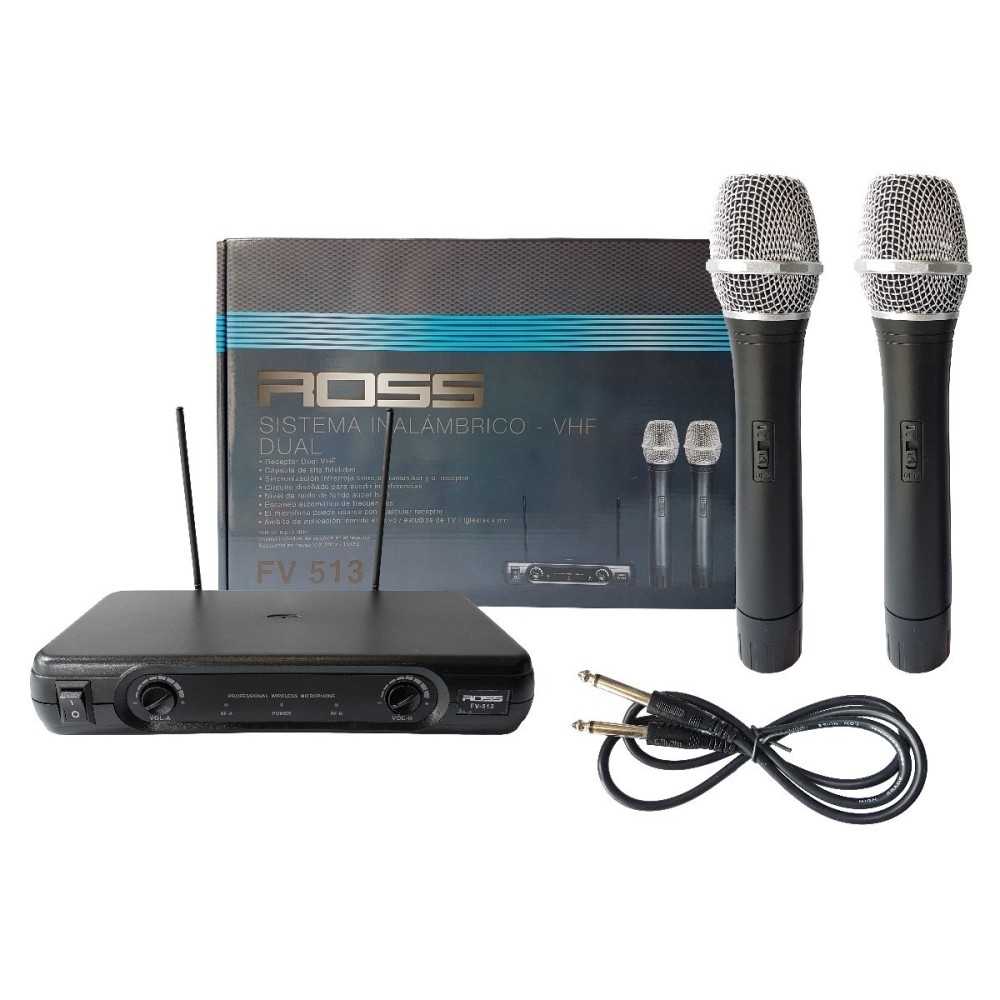 Sistema Microfono Inalambrico Doble ROSS FV-513 de Mano