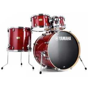 Bateria Yamaha Stage Custom Birch 5 Cuerpos Color Cranberry Red Bombo 22x17