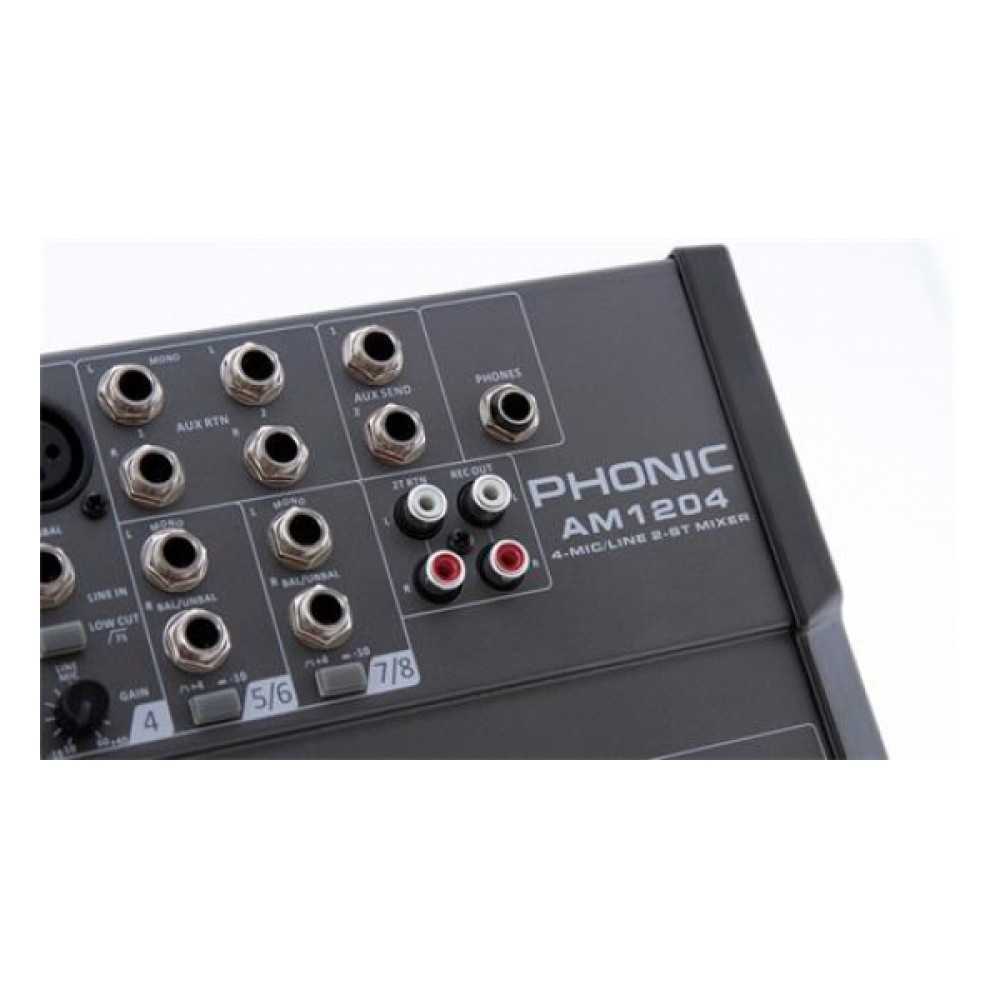 Mixer de 8 Canales PHONIC AM1204 C/Phantom Power
