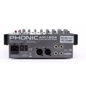 Mixer 8 Canales Phonic AM1204 con 2 Auxiliares