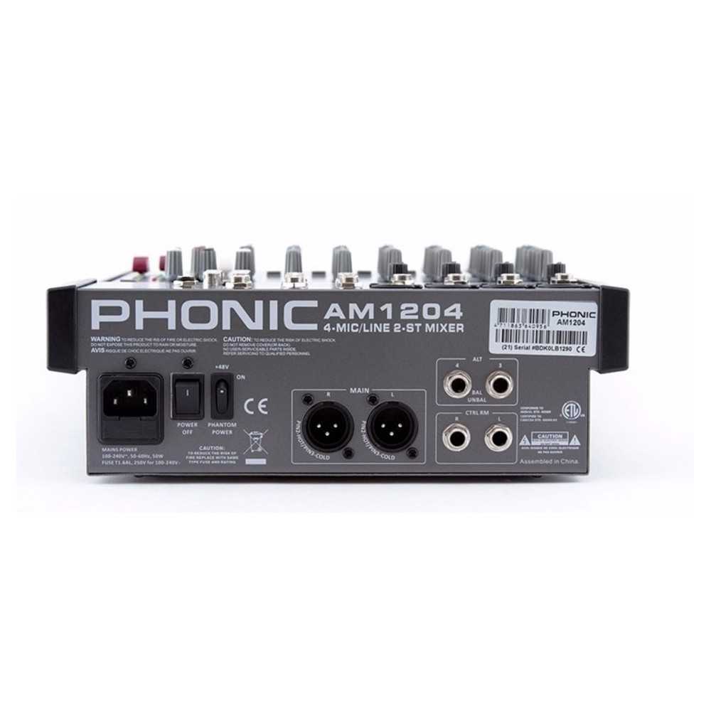 Mixer de 8 Canales PHONIC AM1204 C/Phantom Power