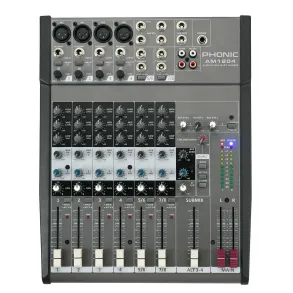 Mixer 8 Canales Phonic AM1204 con 2 Auxiliares