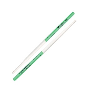 Palillos Zildjian 5A Punta Madera Con Grip Verde