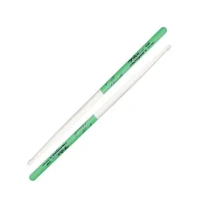 Palillos Zildjian 5A Punta Madera Con Grip Verde