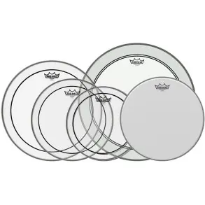 Set Parches Remo PROPACK 12", 13", 16" CLEAR PINSTRIPE, 22" CLEAR PINSTRIPE P3 + Gratis EMBASSADOR COATED 14"