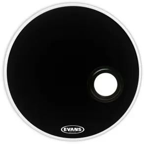 Parche Evans 22" Emad Negro Capa Simple con Agujero BD22REMAD