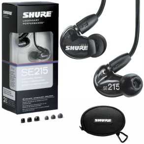 Auriculares Shure Intraural Profesionales SE215-K  Color Negro