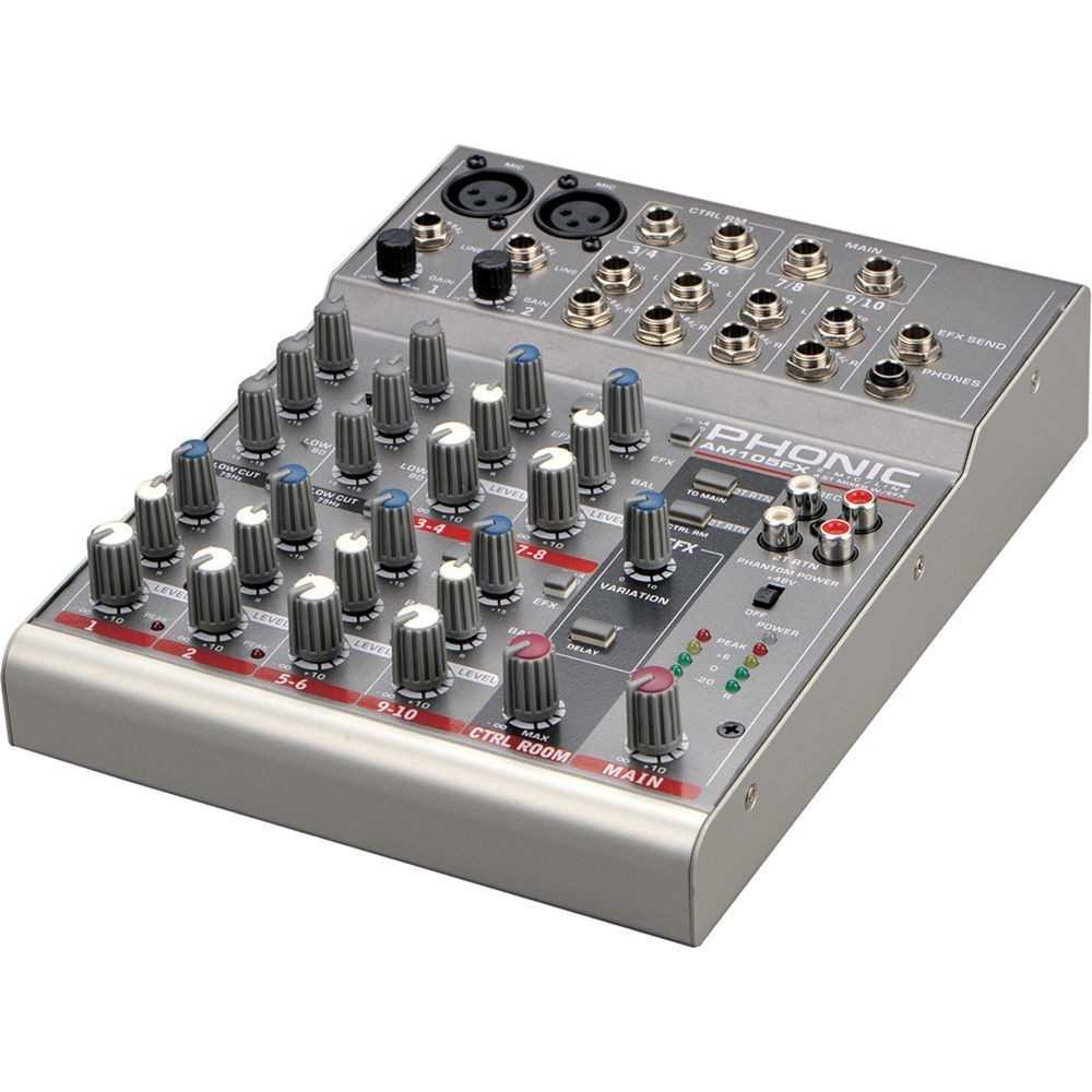 Mixer Phonic Analogico 6 canales Multiefecto AM105FXU