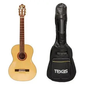 Guitarra Texas Clasica electroacustica 3 bandas EQ CG20-17A-NAT Funda acolchada Natural
