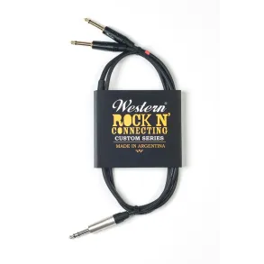 Cable Western en Y. Plug stereo 1/4 - Dos Plug Mono 1/4. 1,5 metros TRS2P15