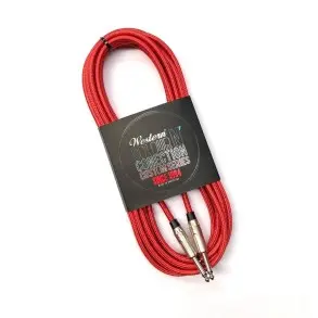 Cable Western Plug Plug Recto Ficha Plateada 6 metros Color: Rojo MPRTX60