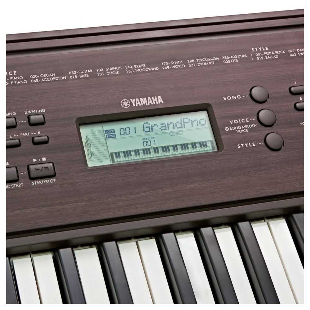 Teclado Yamaha PSRE360 5 Octavas - Sensitivo Color Marrón