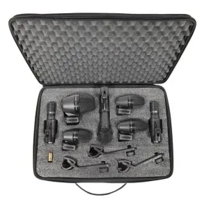 Kit Shure de 7 Mic p/Bateria 3 Clamps + 3 Pipetas + 5 XLR + Estuche PGADRUMKIT7