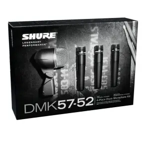 Kit Shure de 4 Microfonos para Bateria 3 Clamps + 3 xlr + Estuche DMK57-52
