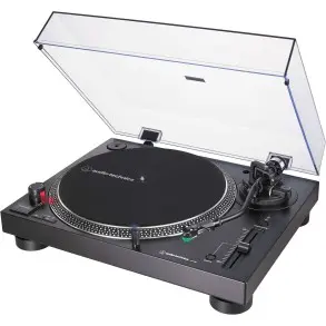 Bandeja Tocadiscos Audio Technica Lp120 Usb Vinilo Giradisco De Accion Directa Salidas Usb-rca AT-LP120XUSB-BK