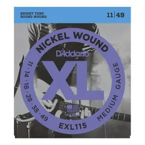 Encordado p/Guit eléctrica EXL115 de nickel, tensión media para Blues-Jazz Rock, 011-049