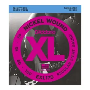 Encordado p/bajo eléctrico EXL170 nickel, blandas, escala larga 045-100