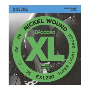 Encordado p/bajo eléctrico EXL220 extra blandas, 040-095, escala larga