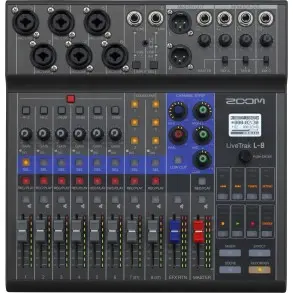 Mixer Digital Zoom L-8 de 8 Canales Multitrack SD USB y Efectos
