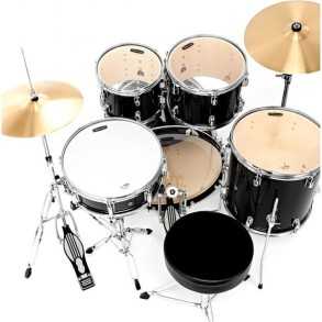 Bateria TORNADO 5 cuerpos con fierros y platillos by MAPEX Negra