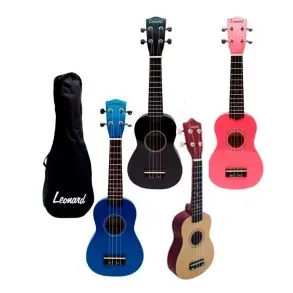 Ukelele Soprano Leonard Color Rojo Con Funda