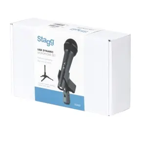 Microfono Dinamico Stagg SUM20 USB con Soporte, Cable y Pipeta
