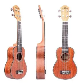 Ukelele Soprano color Madera CAOBA - Fzone FZU-06 + Funda