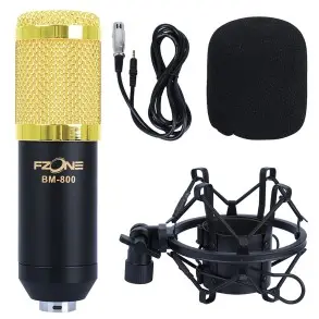 Micrófono Condenser Fzone De Estudio BM-800BK | Cable XLR / Mini plug