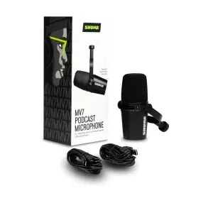 Micrófono Shure MV7 Dinámico Podcast/Radio USB / XLR Negro