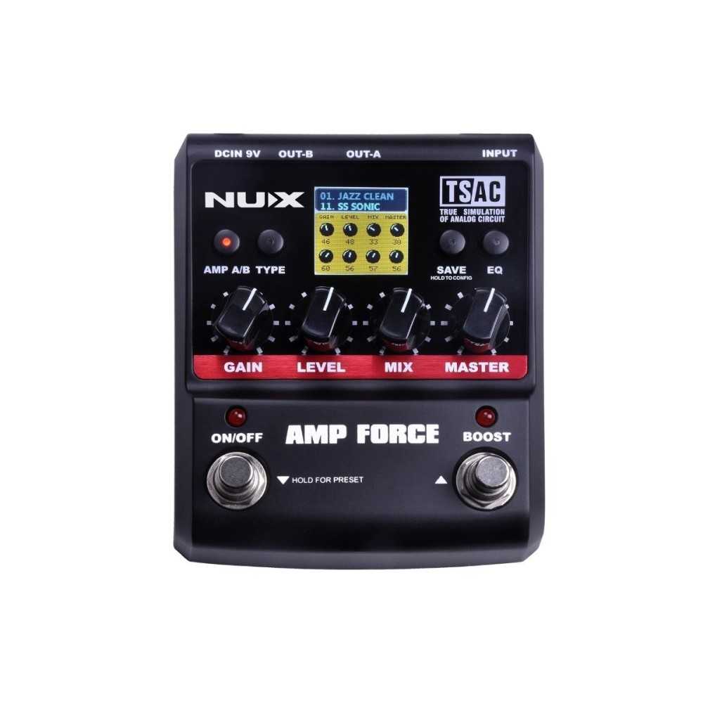 Pedal de Efecto NUX AMP FORCE Simulador Amplificadores TRUE BYPASS