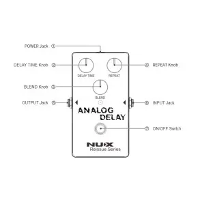 Pedal Analógico NUX ANALOG DELAY True Bypass