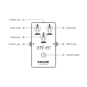 Pedal de Efecto NUX XTC OD Red Channel Overdrive