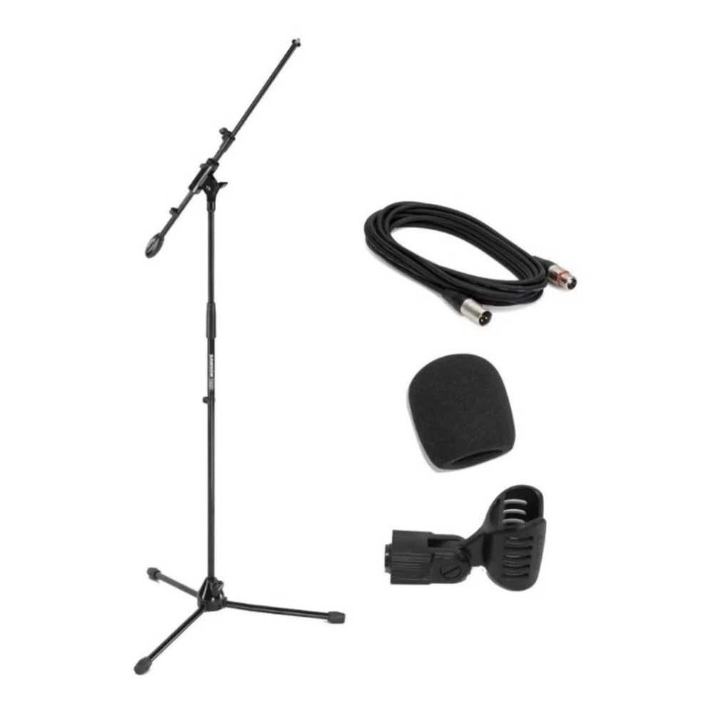 Pack Accesorios para Microfono Soporte + Pipeta + Paravientos + Cable