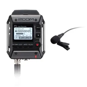 Grabador Zoom F1 De 2 Canales + Corbatero LMF-1