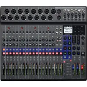 Mixer Digital Zoom L-20 de 20 Canales Multitrack SD USB y Efectos
