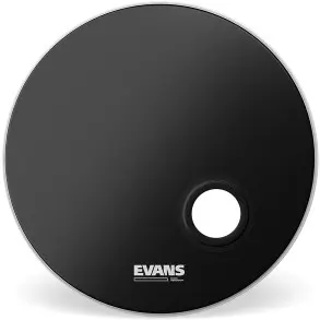 Parche Evans 24" Emad Negro Capa Simple con Agujero BD24REMAD