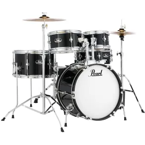 Bateria Pearl para Niño Roadshow Junior 5 Cuerpos Fierros + Platillos Color Negro