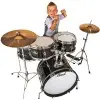 Bateria Pearl para Niño Roadshow Junior 5 Cuerpos Fierros + Platillos Color Negro