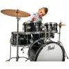 Bateria Pearl para Niño Roadshow Junior 5 Cuerpos Fierros + Platillos Color Negro