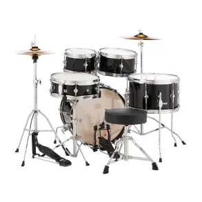 Bateria Pearl para Niño Roadshow Junior 5 Cuerpos Fierros + Platillos Color Negro