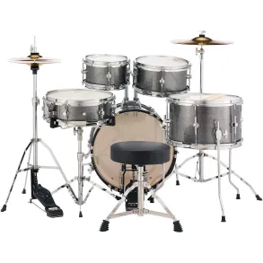 Bateria Pearl para Niño Roadshow Junior 5 Cuerpos Fierros + Platillos Grindstone Sparkle
