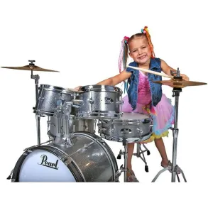 Bateria Pearl para Niño Roadshow Junior 5 Cuerpos Fierros + Platillos Grindstone Sparkle