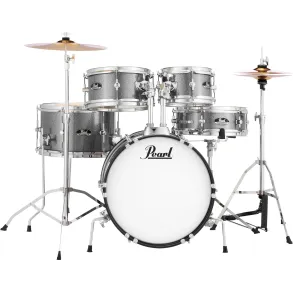 Bateria Pearl para Niño Roadshow Junior 5 Cuerpos Fierros + Platillos Grindstone Sparkle