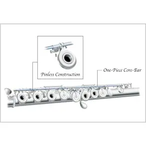 Flauta Traversa PEARL PFA-207ES Cabeza de Plata Fina con Estuche