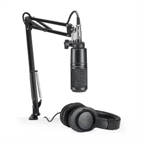 Kit Grabación de Estudio Audio Technica Microfono AT2020 + Auriculares M20X + Soporte