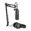 Kit Grabación de Estudio Audio Technica Microfono AT2020 + Auriculares M20X + Soporte